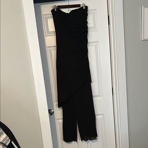Elegant Black Strapless Jumpsuit